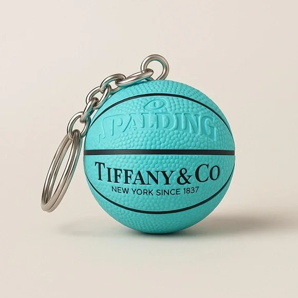 Spalding x Tiffany blue basketball keychain with Dustbag - Picture 2 of 11